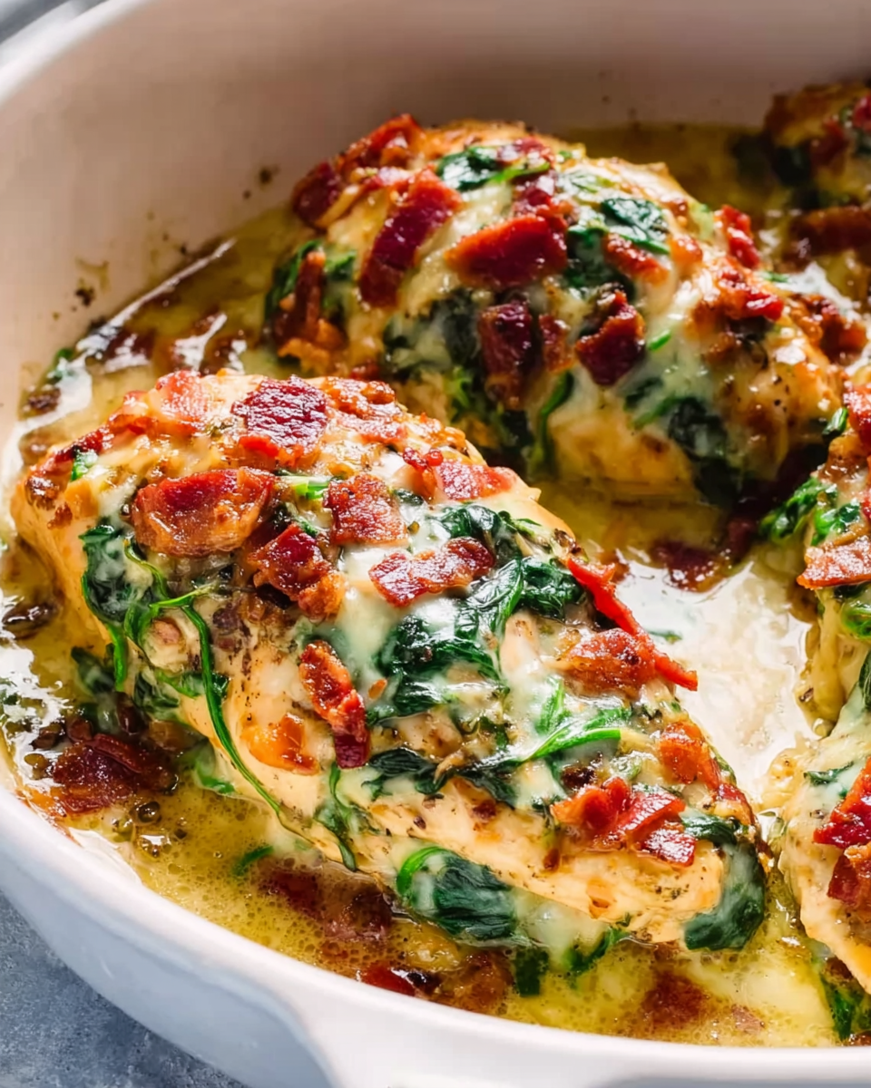 Sun-Dried Tomato, Spinach, and Bacon Chicken