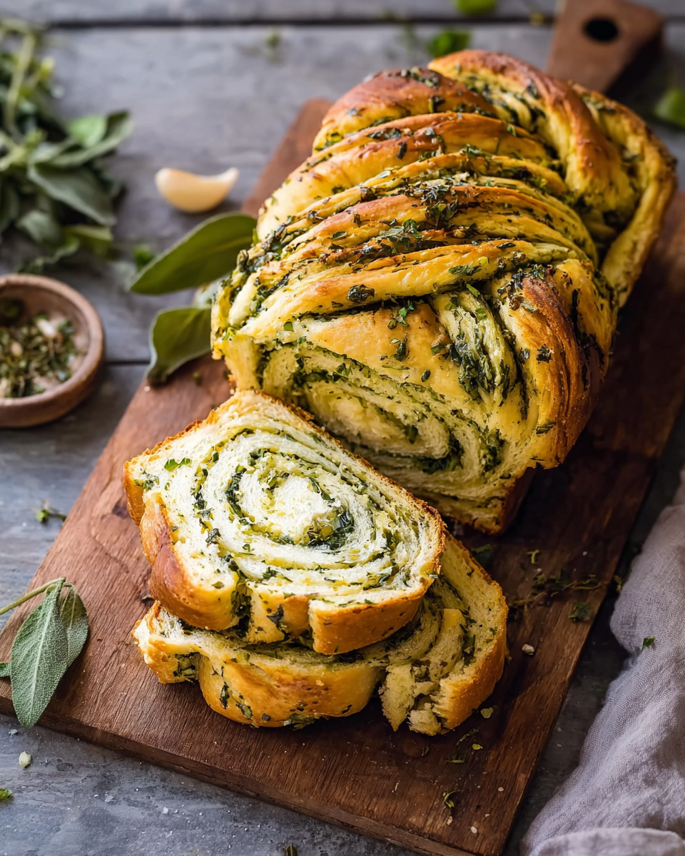 Swirled Garlic Herb Bread