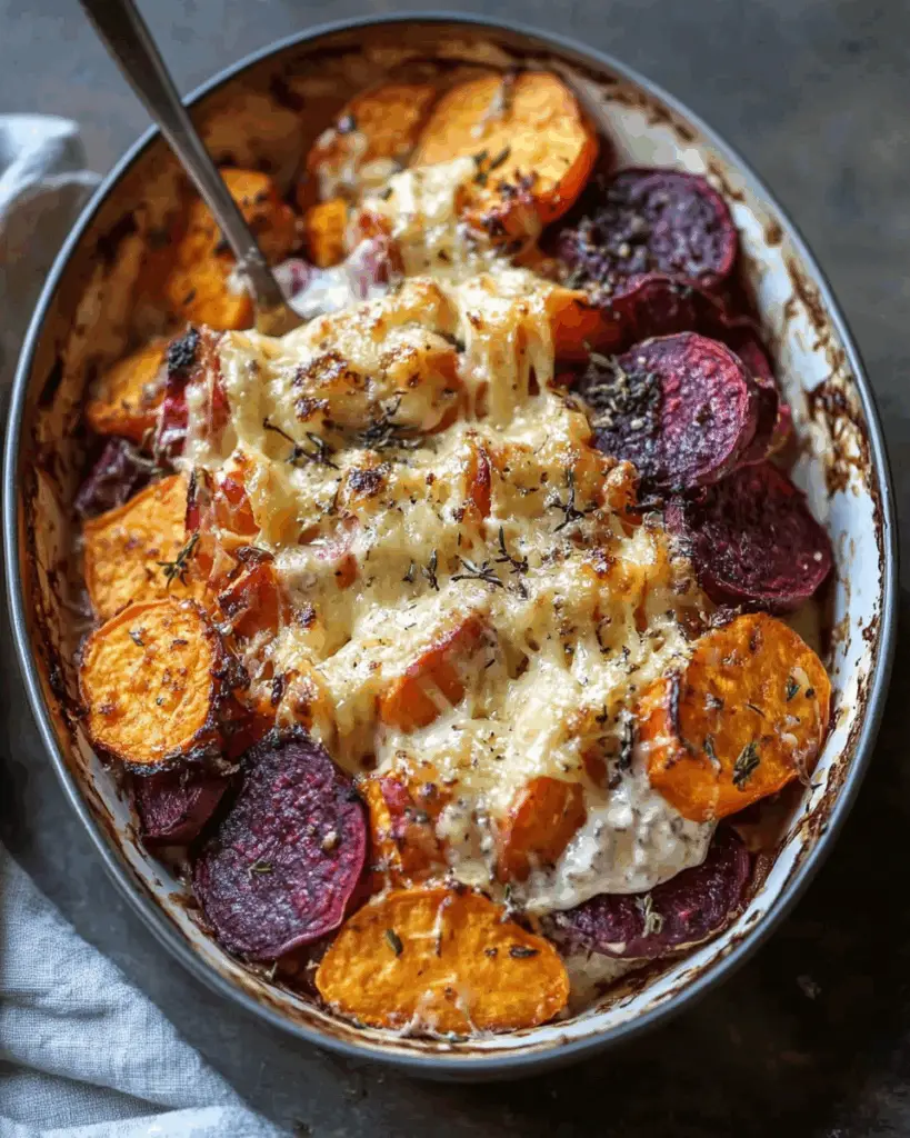 Cheesy Root Vegetable Gratin