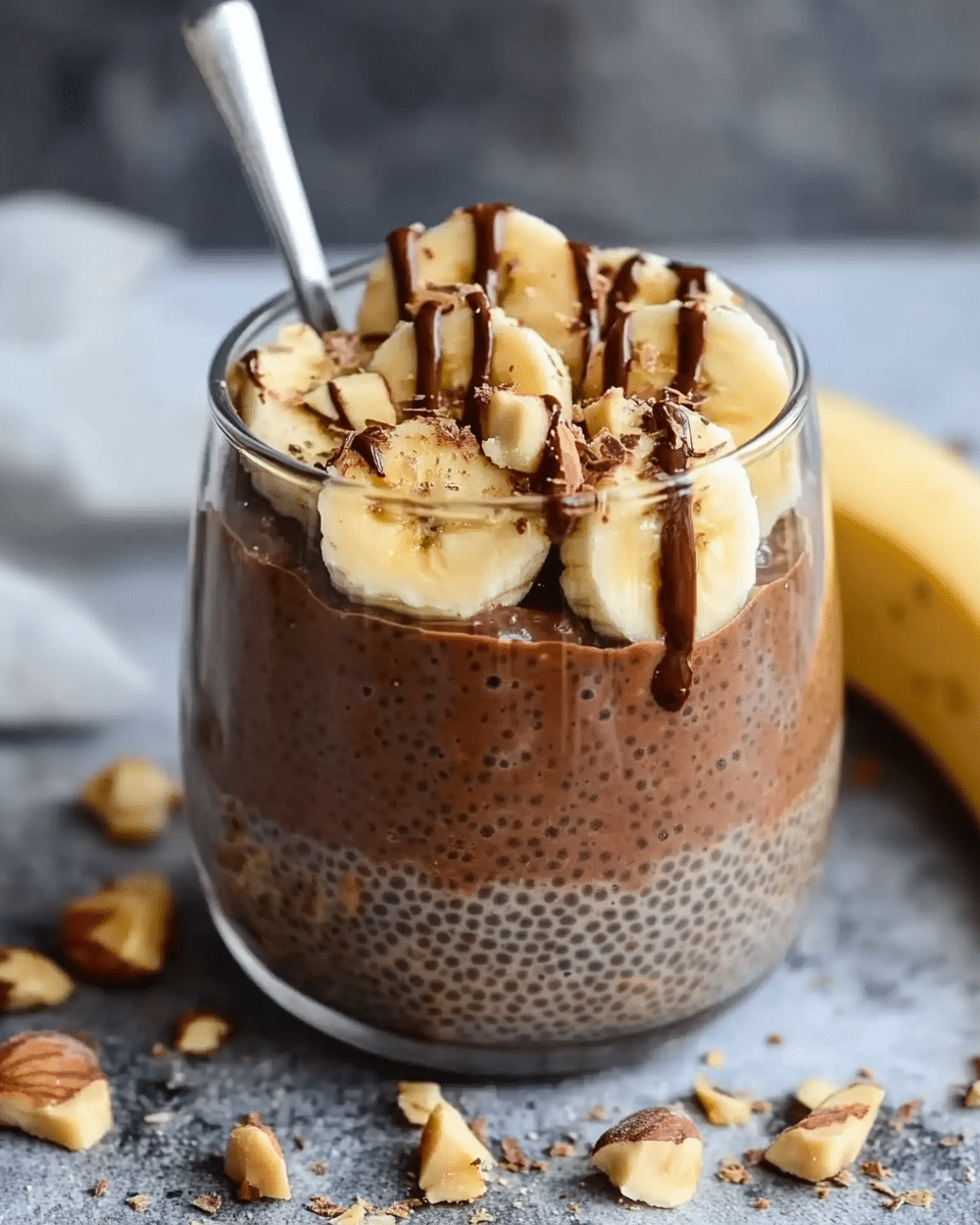 Chocolate, Banana, and Hazelnut Chia Pudding