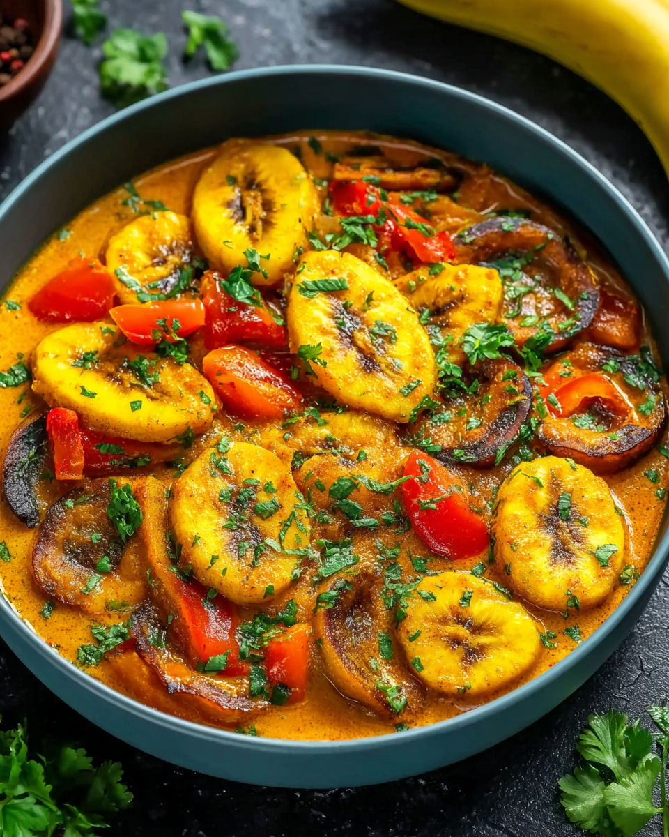 Caribbean-style plantain curry