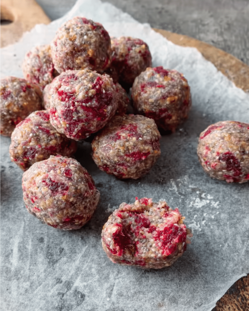 Raspberry Bliss Balls (Baby Led Weaning Recipe)