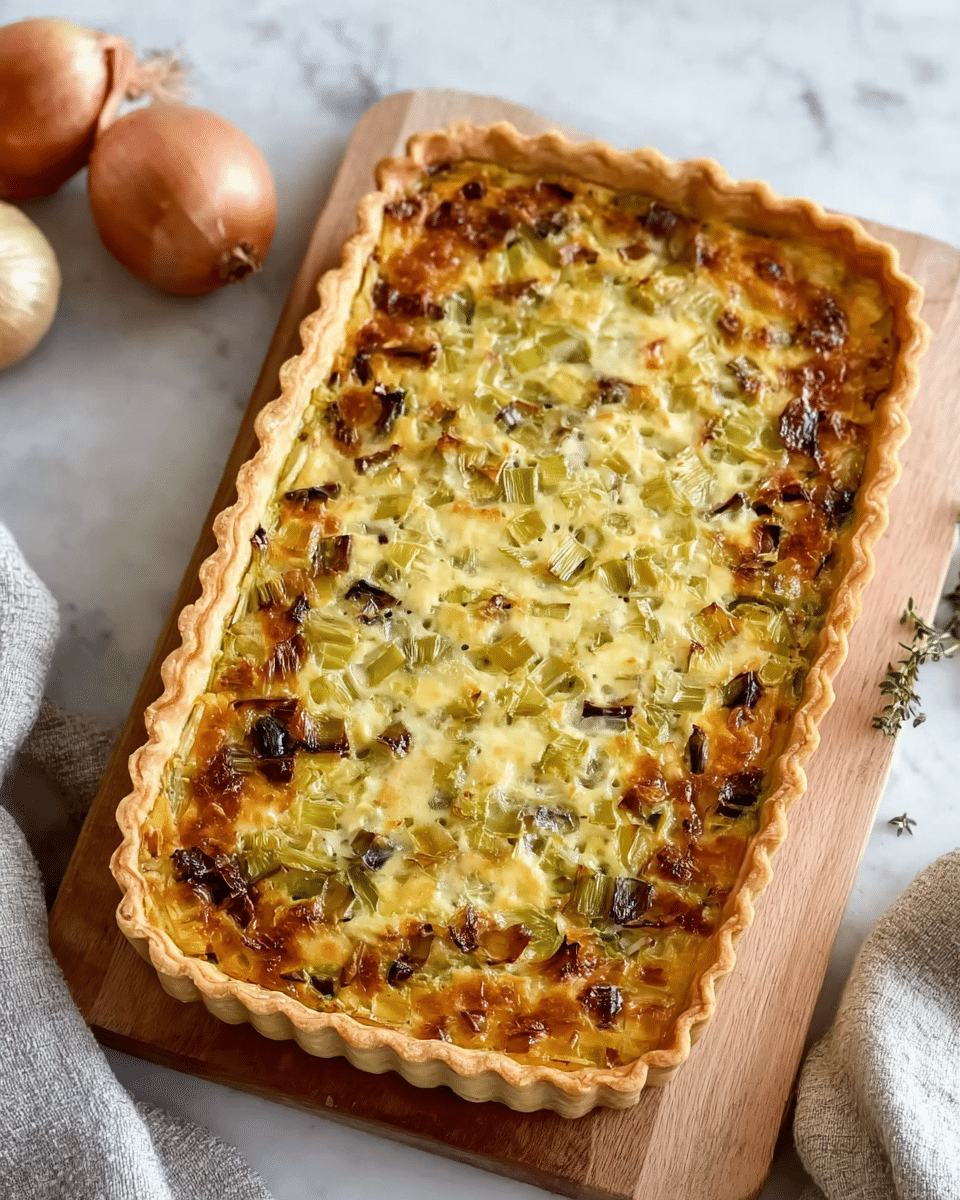 Moist Leek Tart with Gruyère and Onions