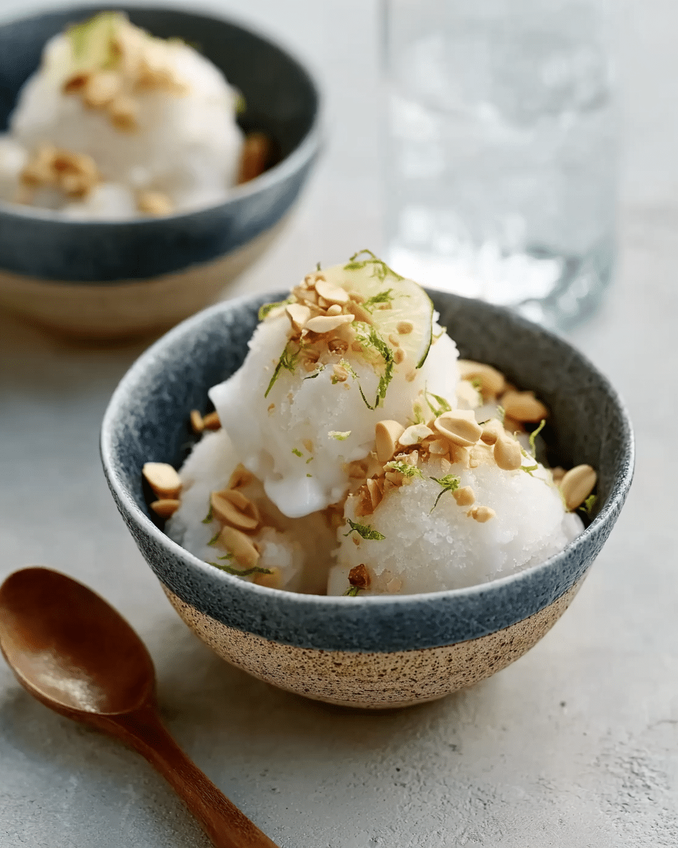 Salted Coconut Sorbet with Peanuts