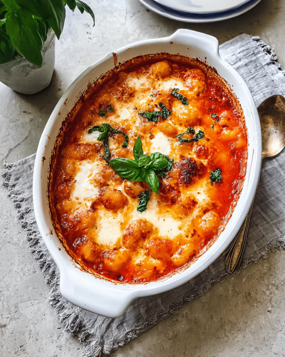 Oven-Baked Gnocchi With Tomato & Mozzarella