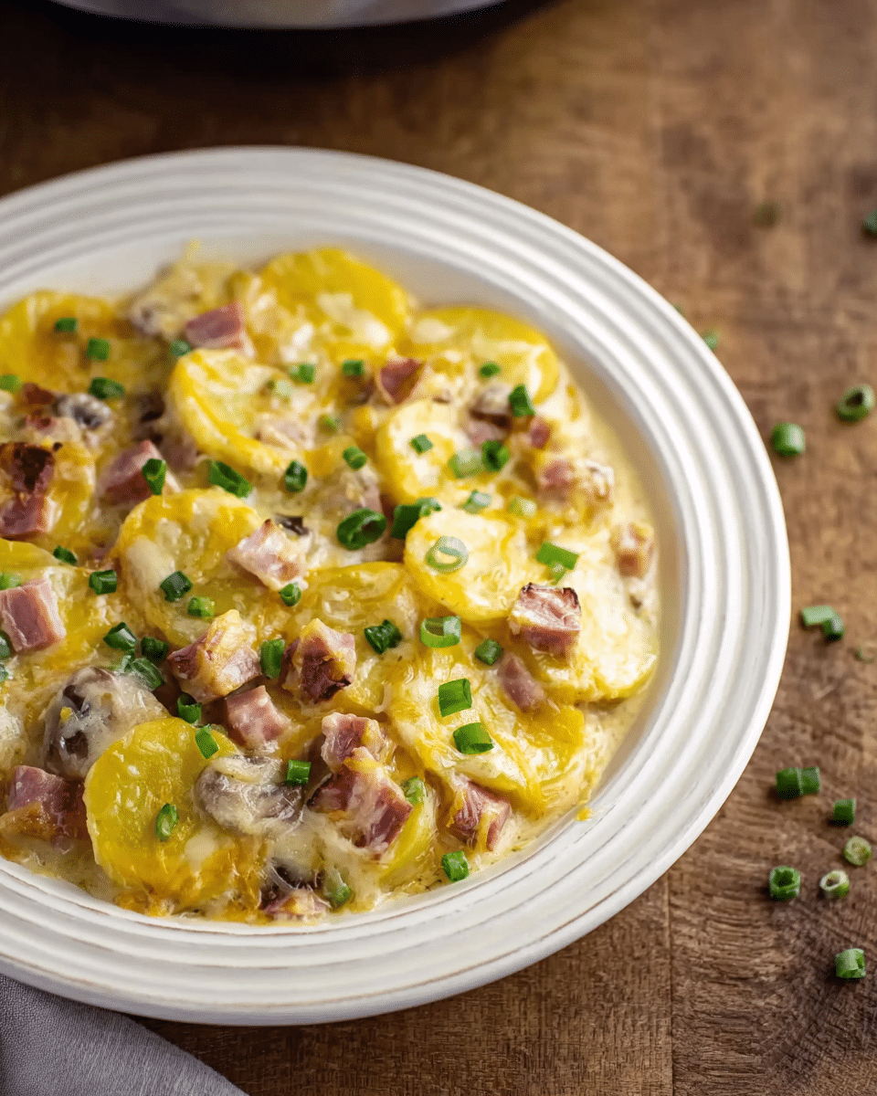 Easy Crockpot Scalloped Potatoes and Ham Recipe