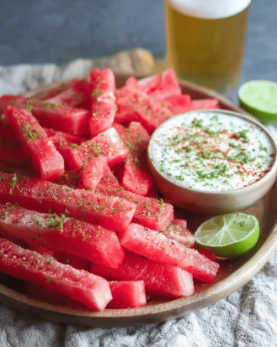 Watermelon Fries with Coconut Lime Dip