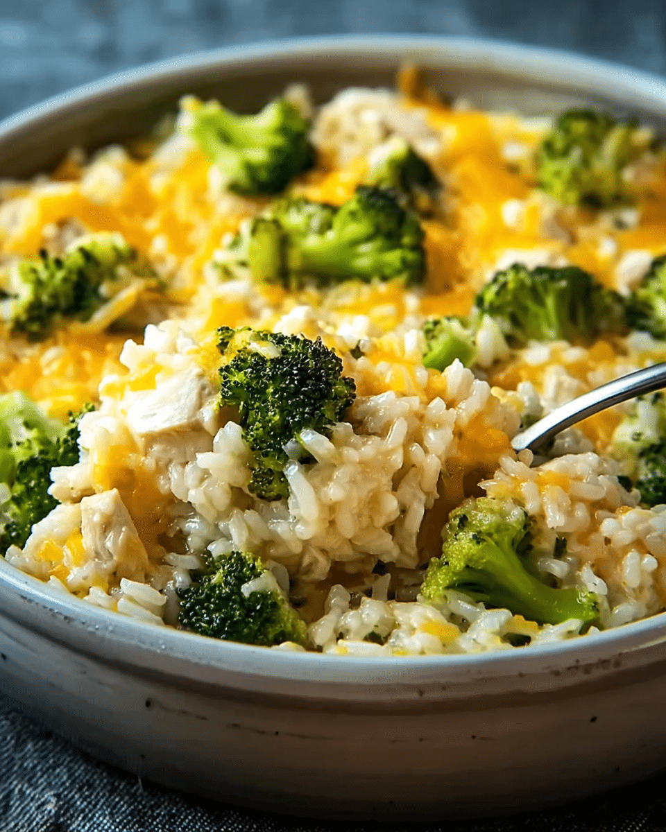 Broccoli, Rice, Cheese, and Chicken Casserole