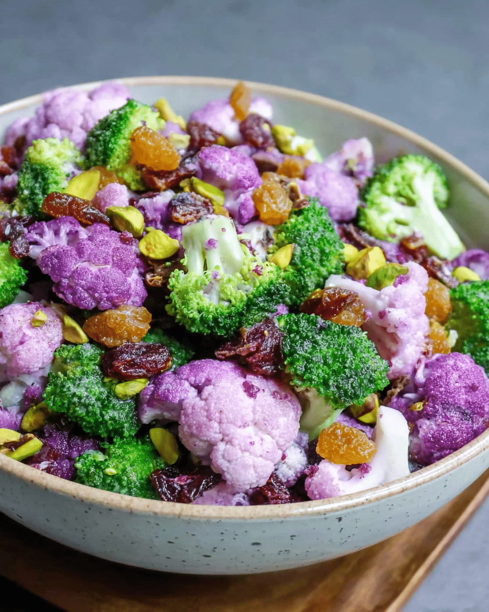 Purple Cauliflower & Broccoli Raisin Salad