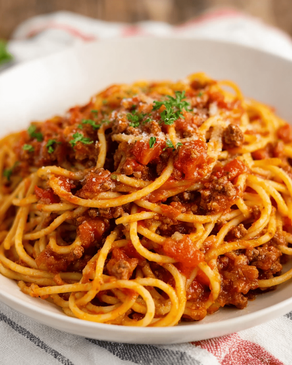 School Cafeteria Spaghetti