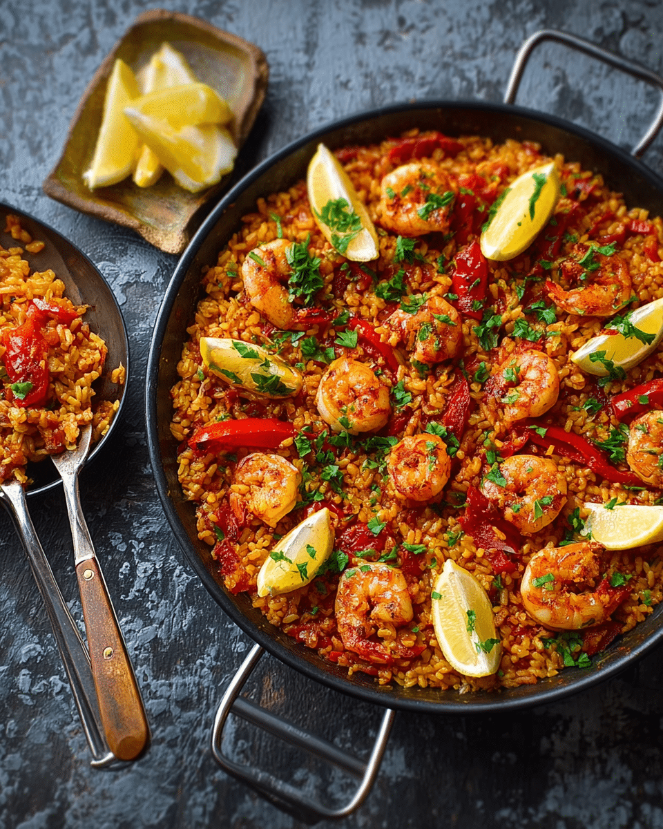 Spanish-Style Roasted Red Pepper and Paprika Prawn Rice