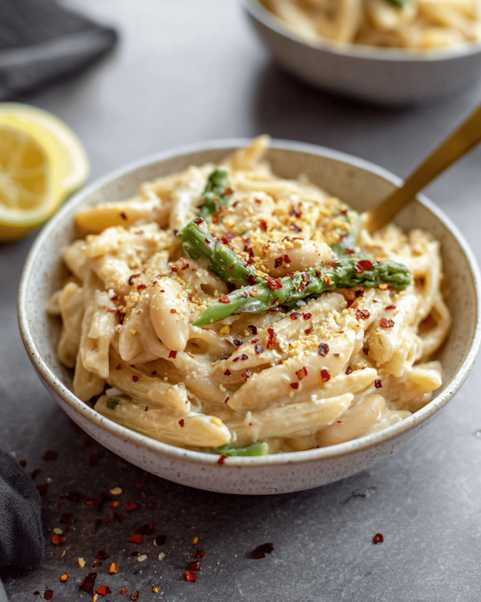 Vegan Lemon White Bean Pasta