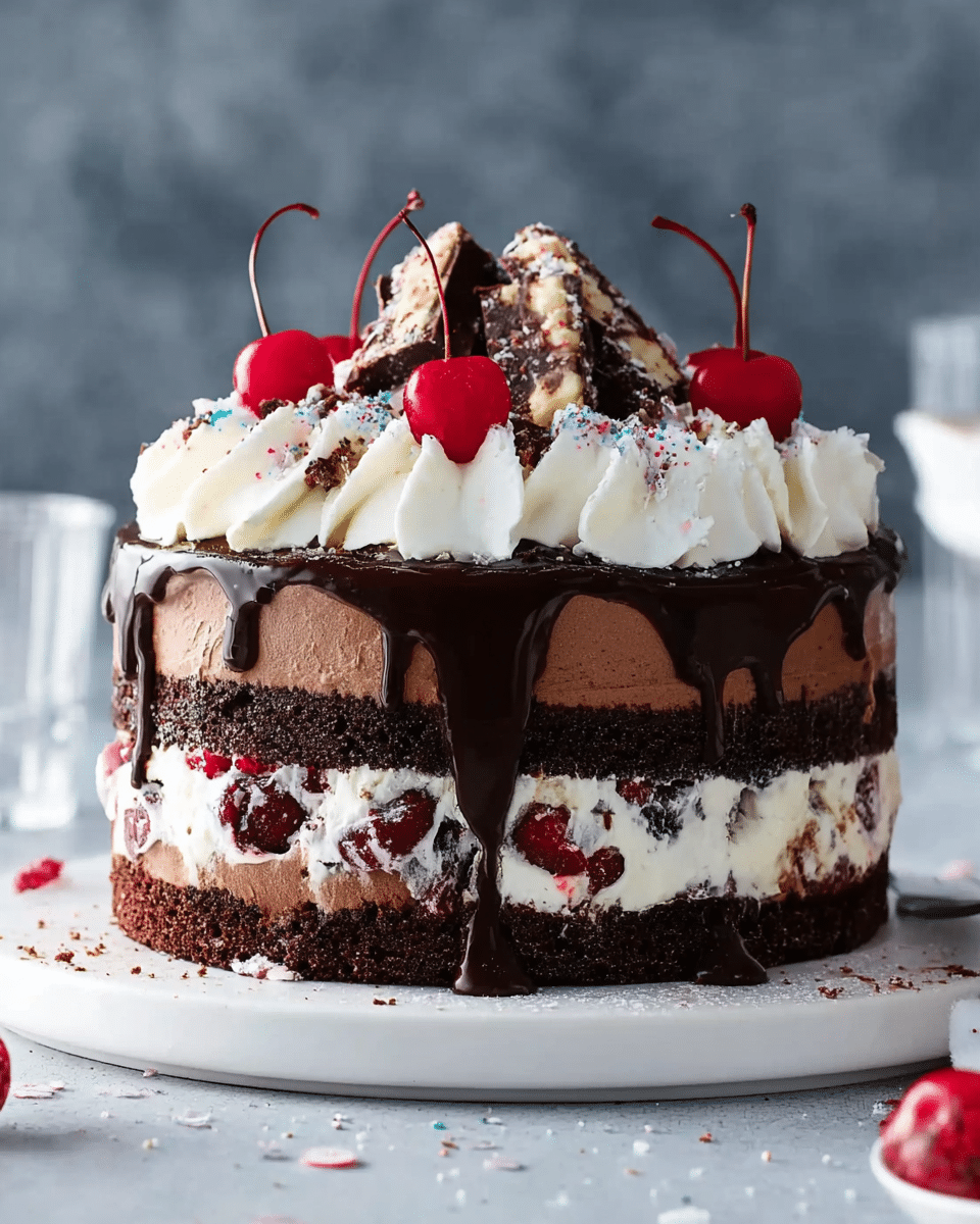 Chocolate Cherry Ice Cream Cake