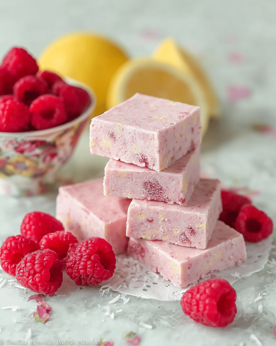 Vegan Raspberry Coconut Fudge