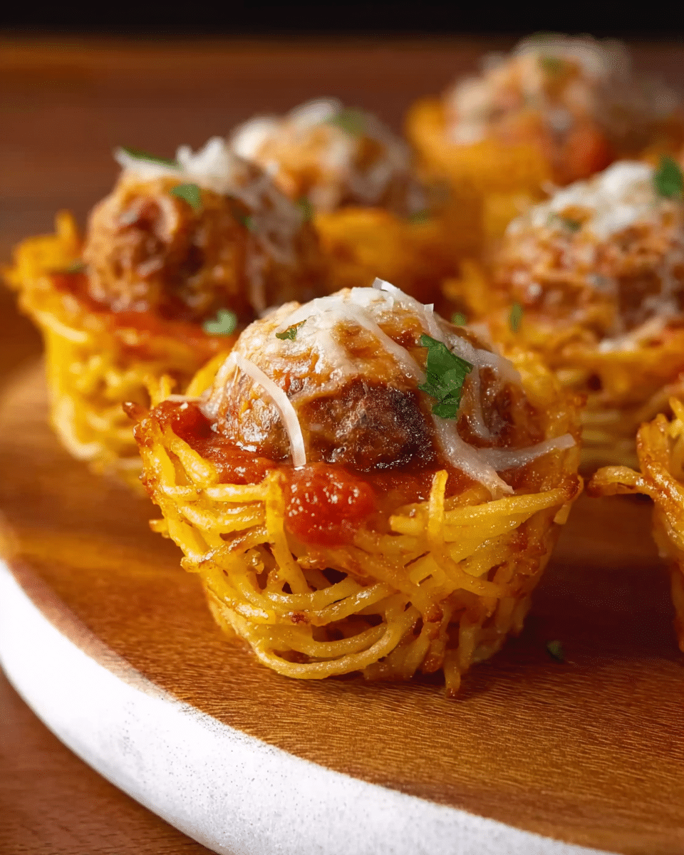 Spaghetti & Meatball Bites