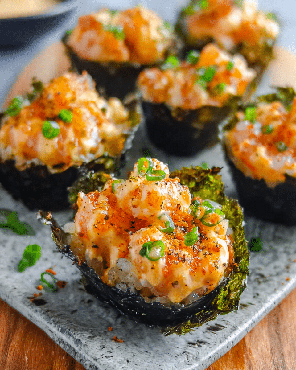 Baked Sushi Cups with Spicy Shrimp