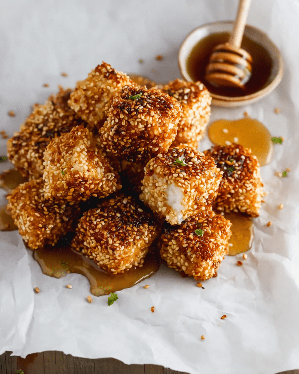 Fried Feta with Honey and Sesame
