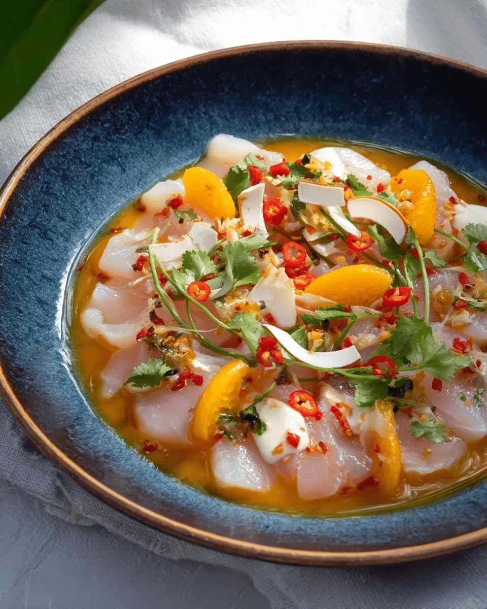 Kingfish Ceviche with Spicy Ume and Coconut