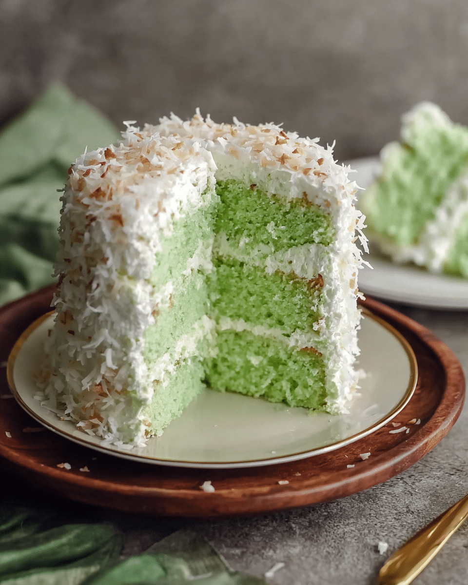 Pandan Coconut Cake