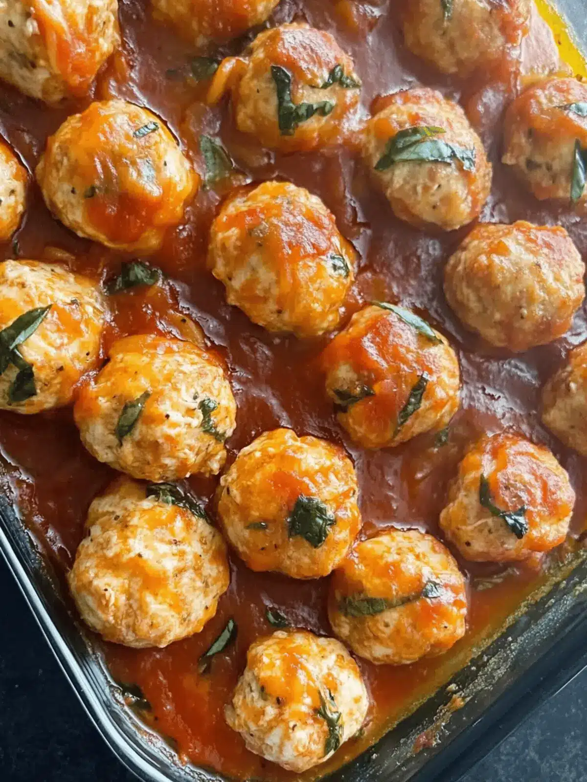 Baked Chicken Parmesan Meatballs