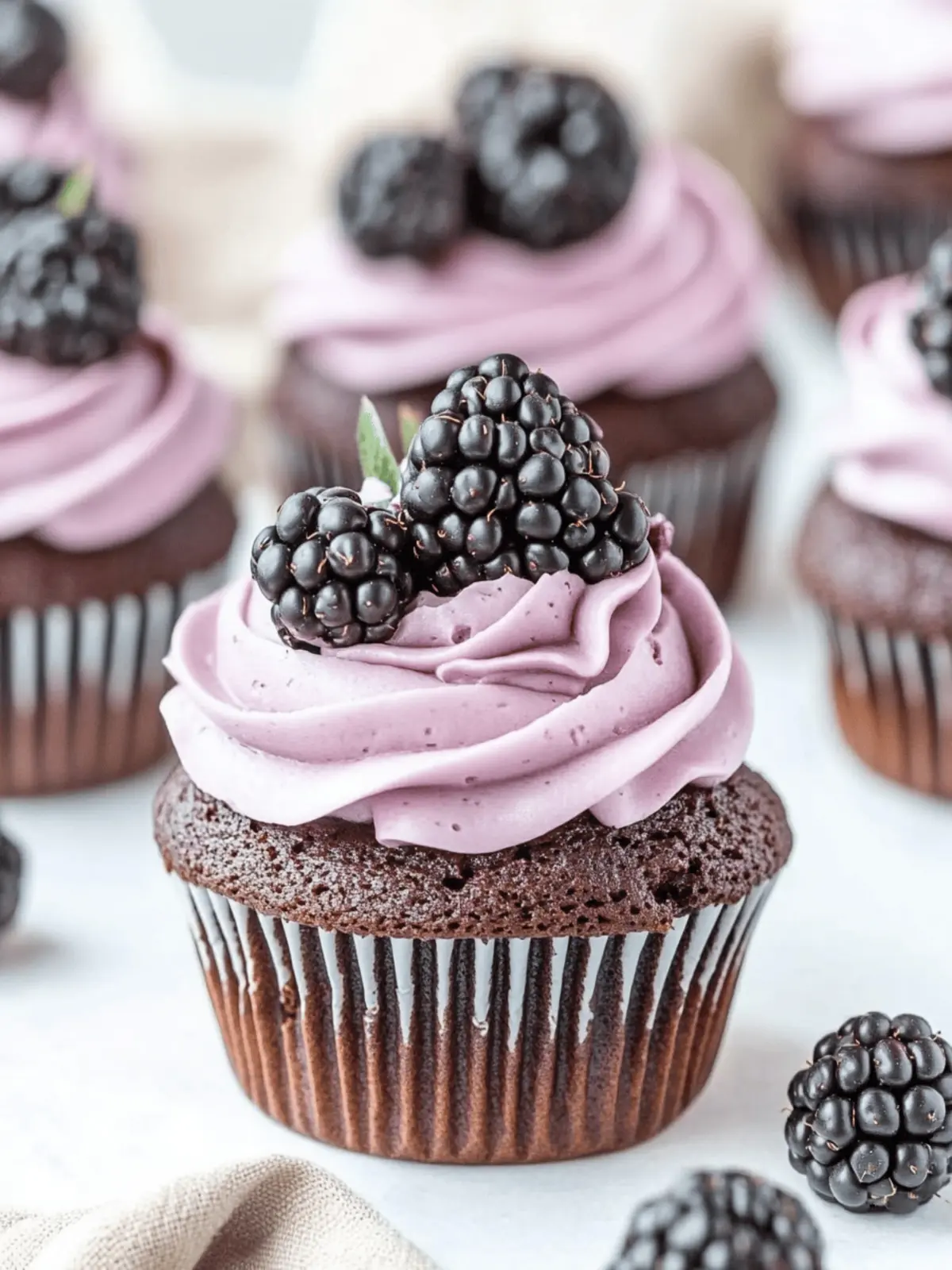 Dark Chocolate Blackberry Cupcakes