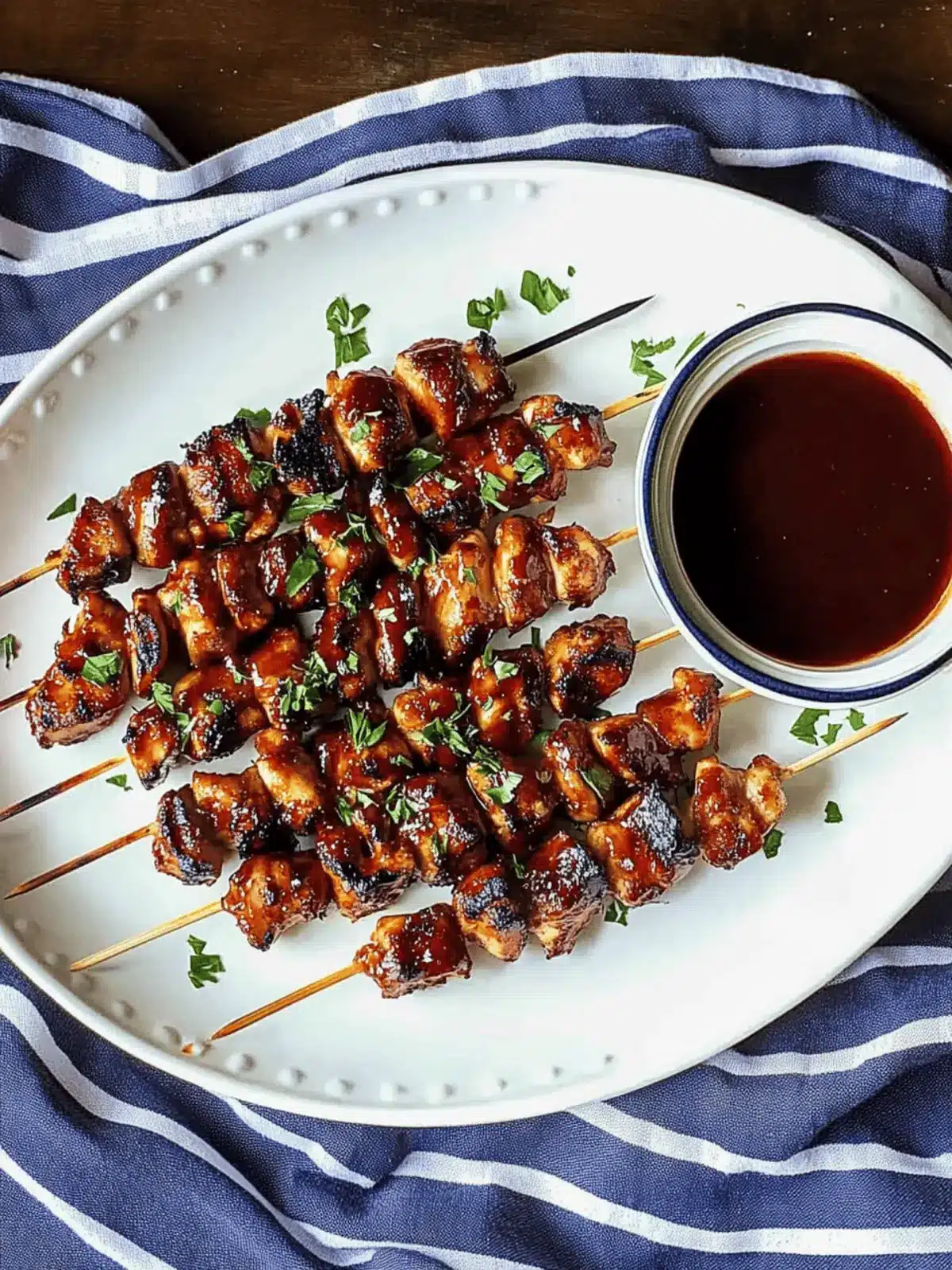 Bacon Bourbon Barbecued Chicken Skewers