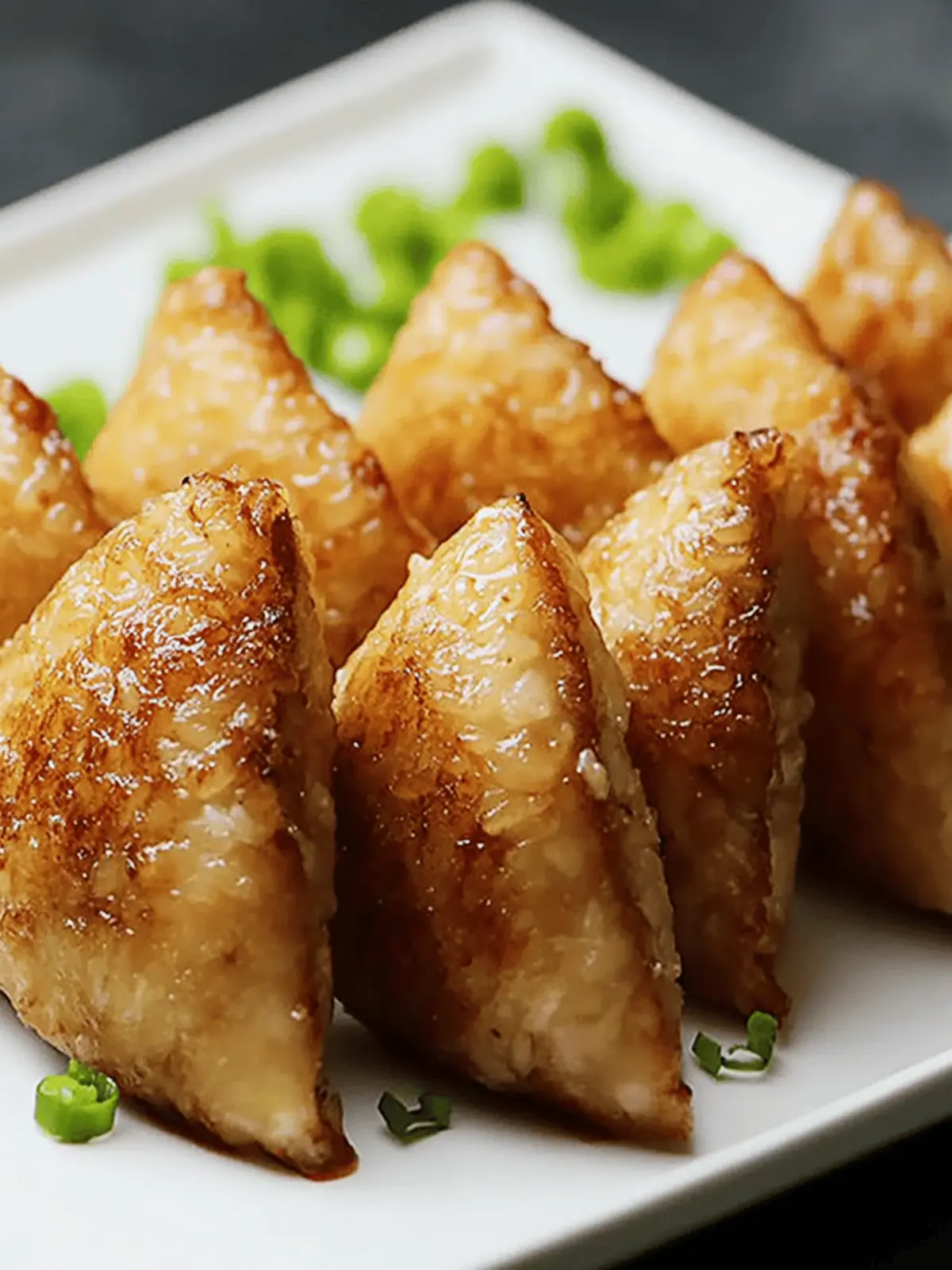 Beef Broccoli-Stuffed Rice Triangles
