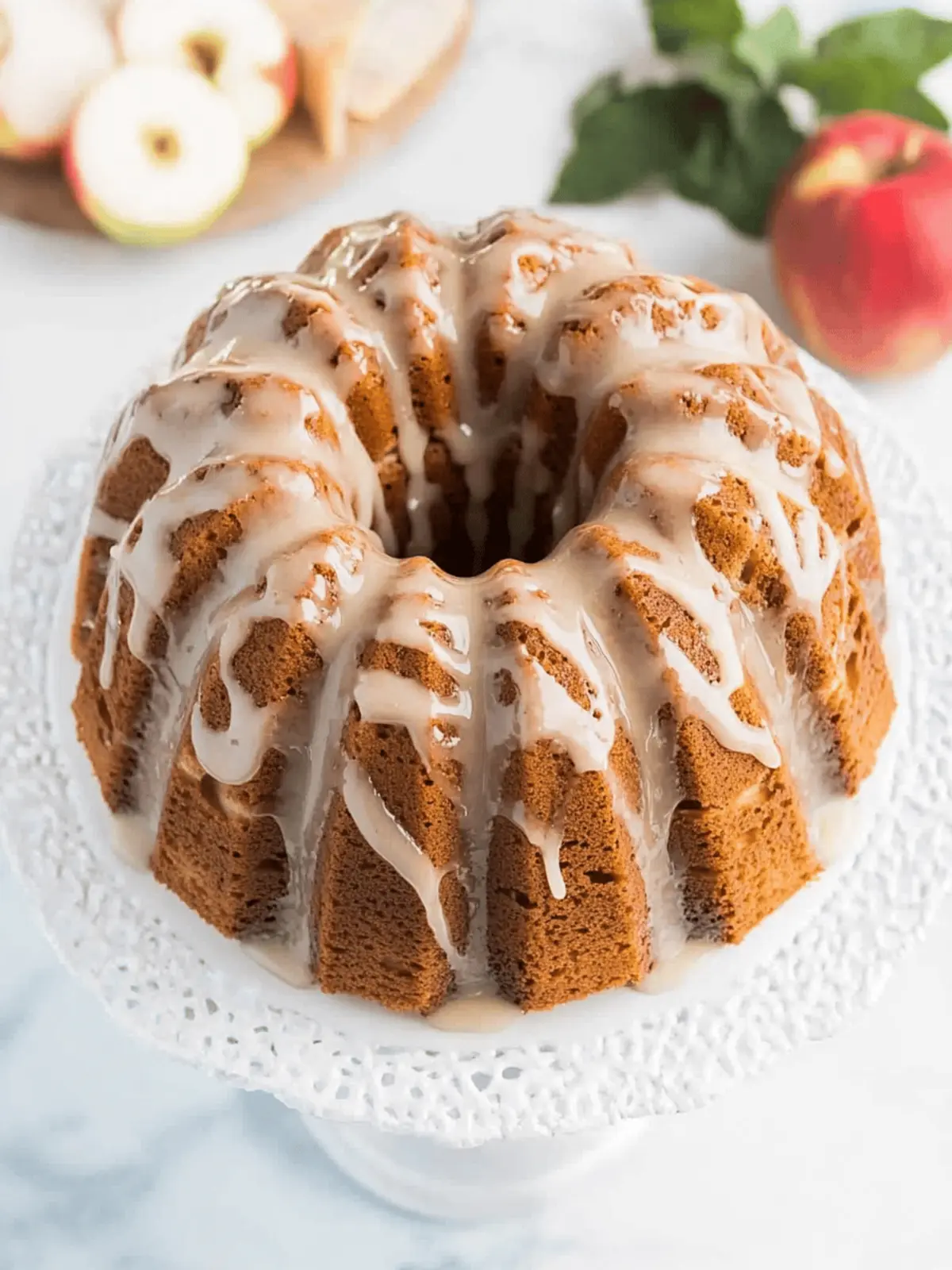 Vegan Gluten-Free Apple Bundt Cake with Easy Glaze