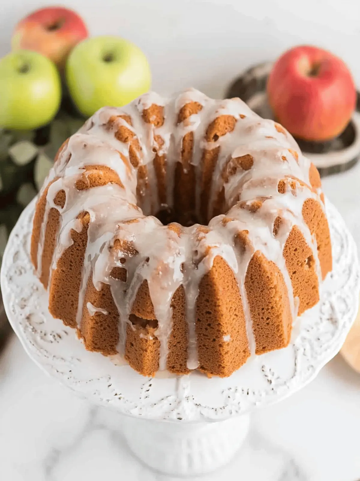 Vegan Gluten-Free Apple Bundt Cake with Easy Glaze