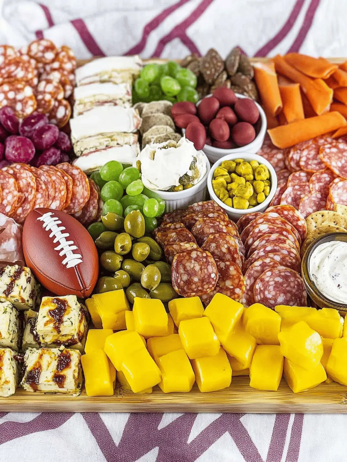 Football Charcuterie Board: Game Day Perfect Snack Fest