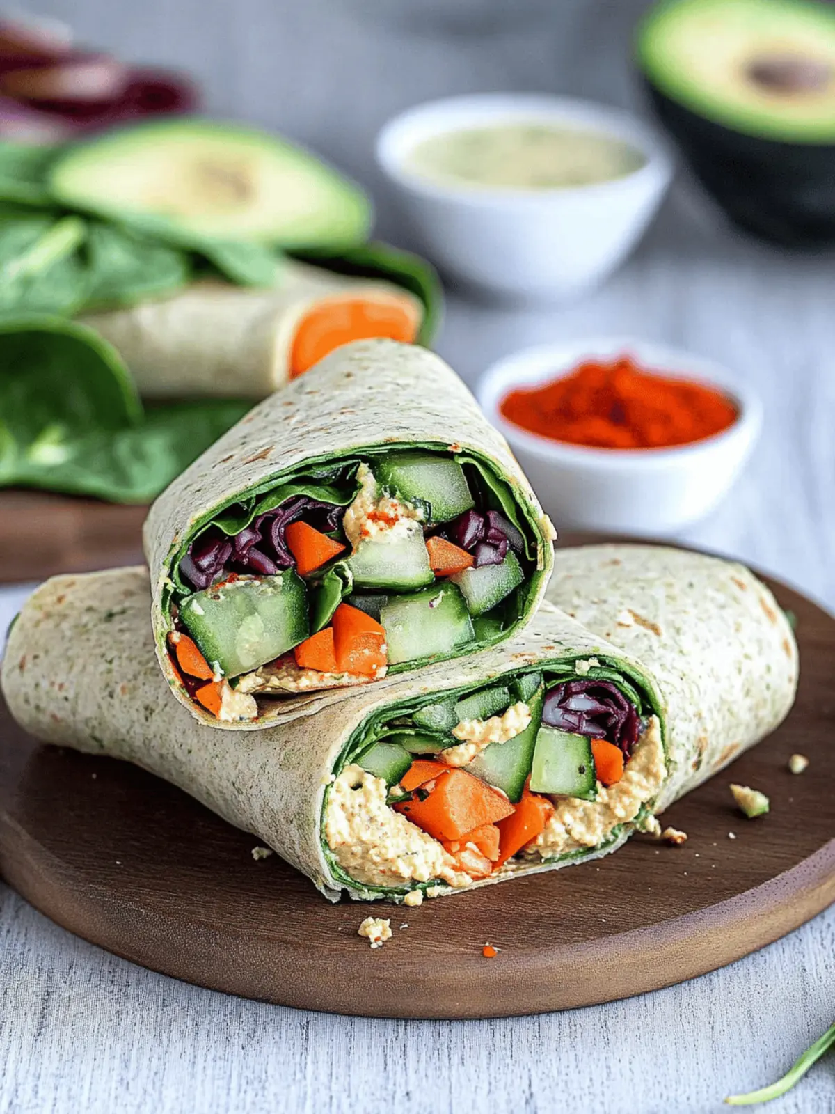 Delicious Veggie Spinach Wraps with Hummus for Easy Meals