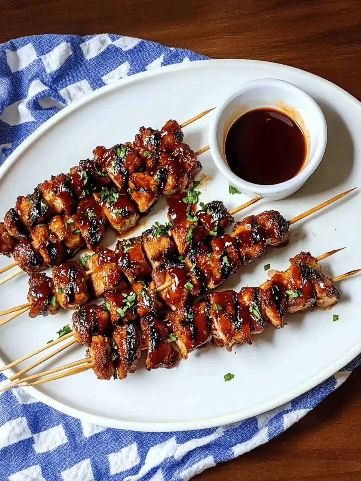 Bacon Bourbon Barbecued Chicken Skewers