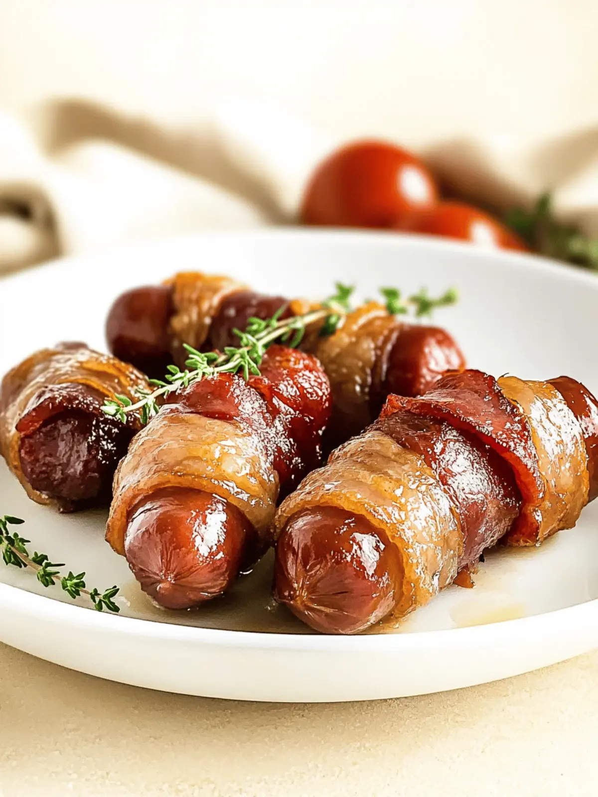 Bacon Wrapped Smokies with Brown Sugar and Butter