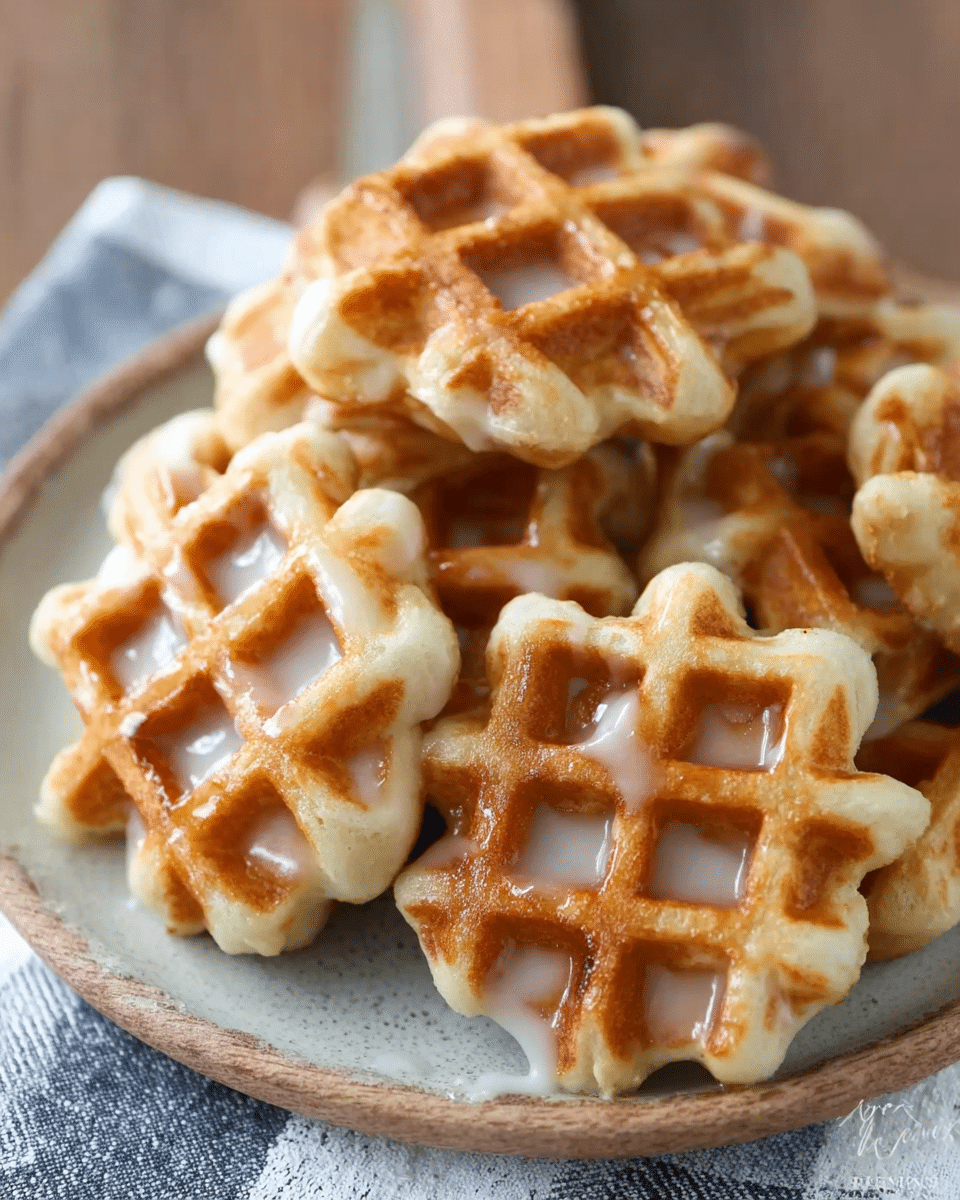 Waffle Cookies with Maple Glaze