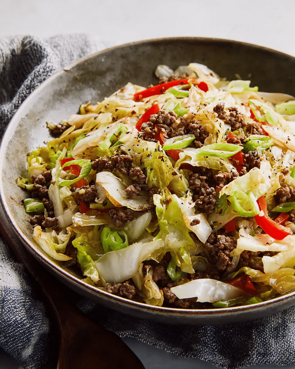 Black Pepper Beef and Cabbage Stir Fry