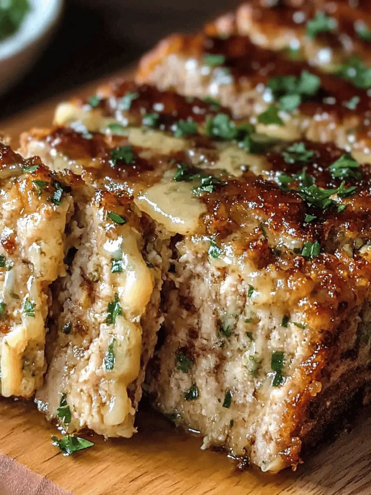 Juicy Garlic Parmesan Chicken Meatloaf