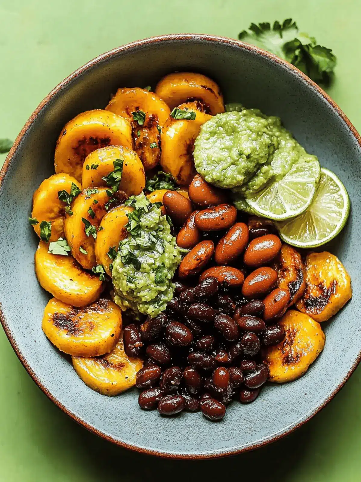 Plantain and Black Bean Tostones