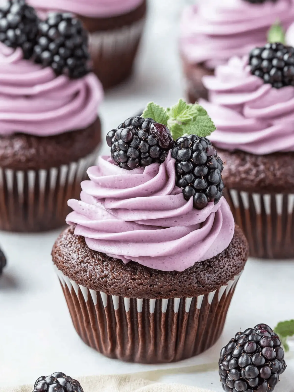 Dark Chocolate Blackberry Cupcakes