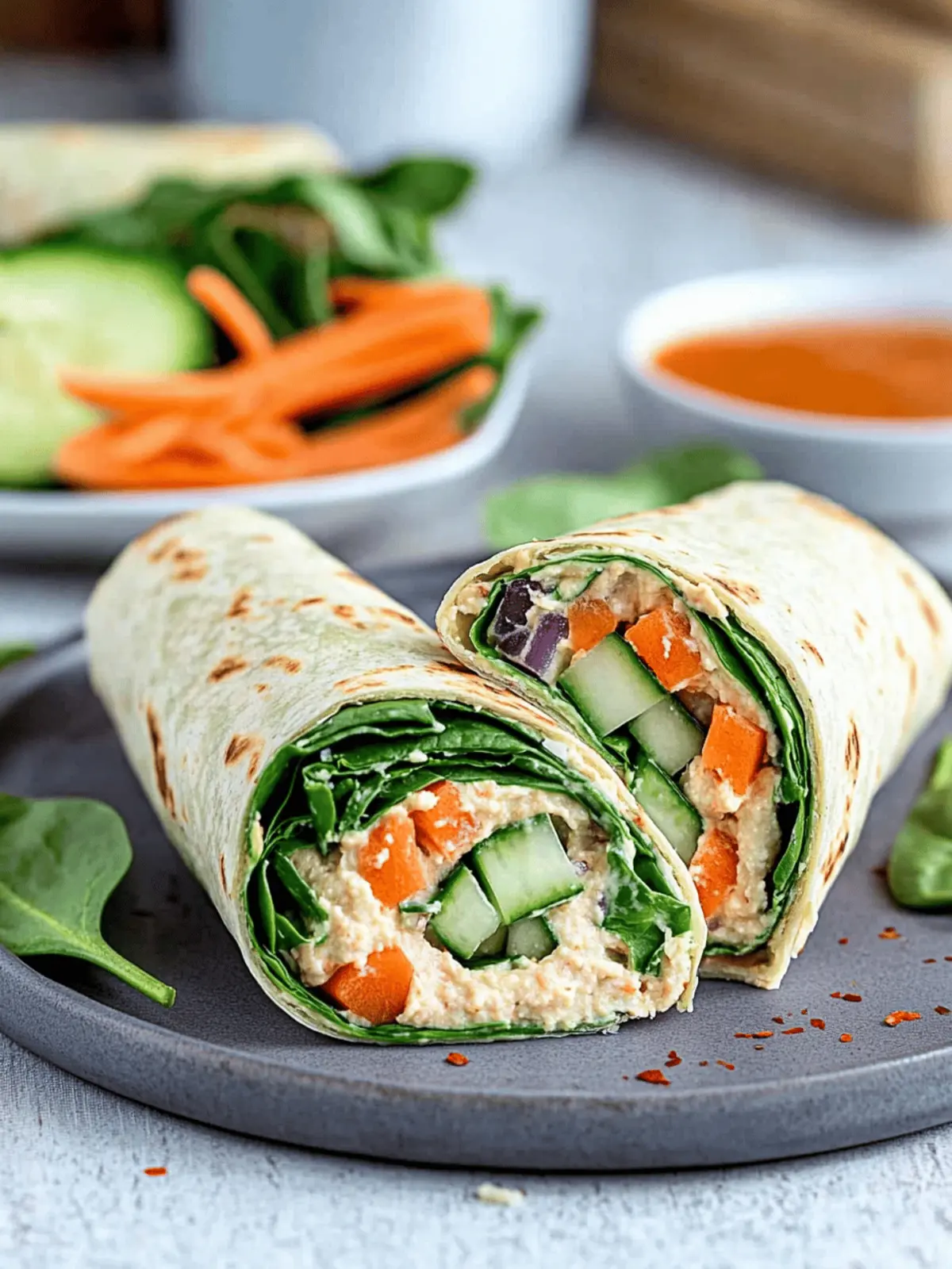 Delicious Veggie Spinach Wraps with Hummus for Easy Meals