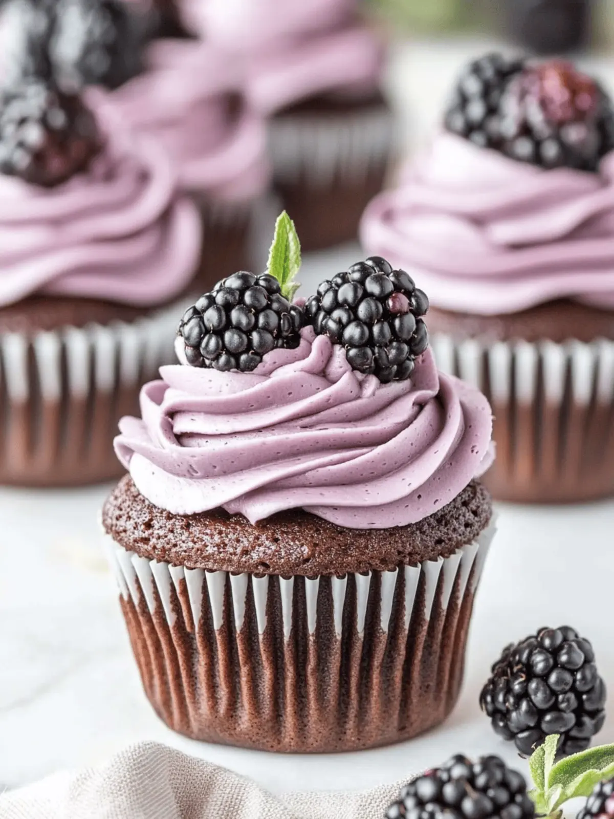 Dark Chocolate Blackberry Cupcakes