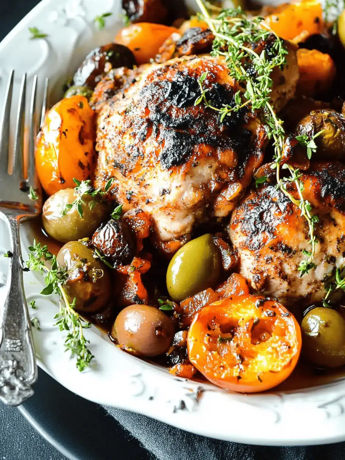 Apricot Chicken with Olives