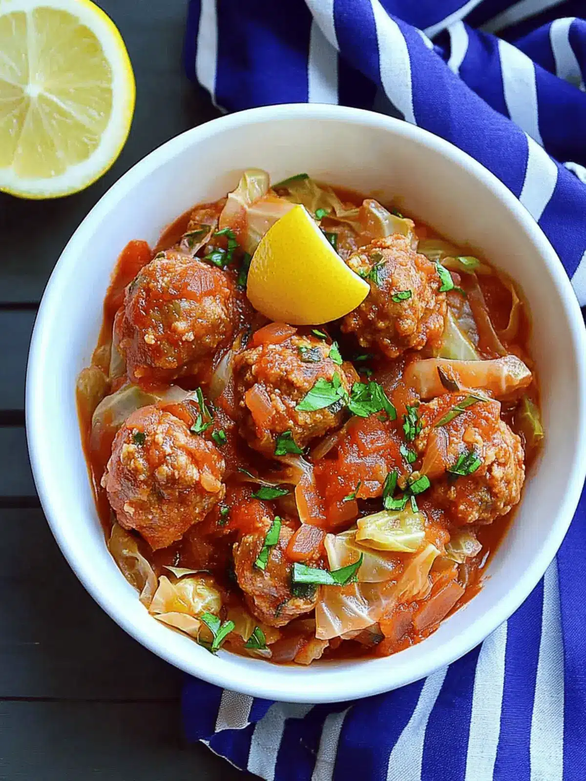 Unstuffed Sweet and Sour Cabbage with Meatballs