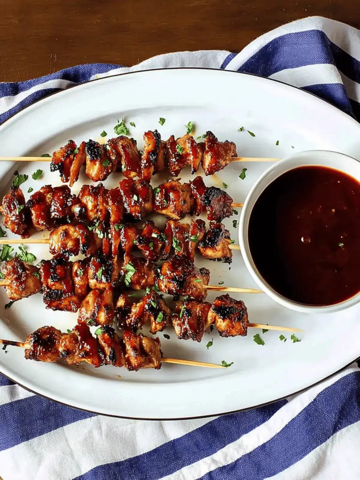 Bacon Bourbon Barbecued Chicken Skewers