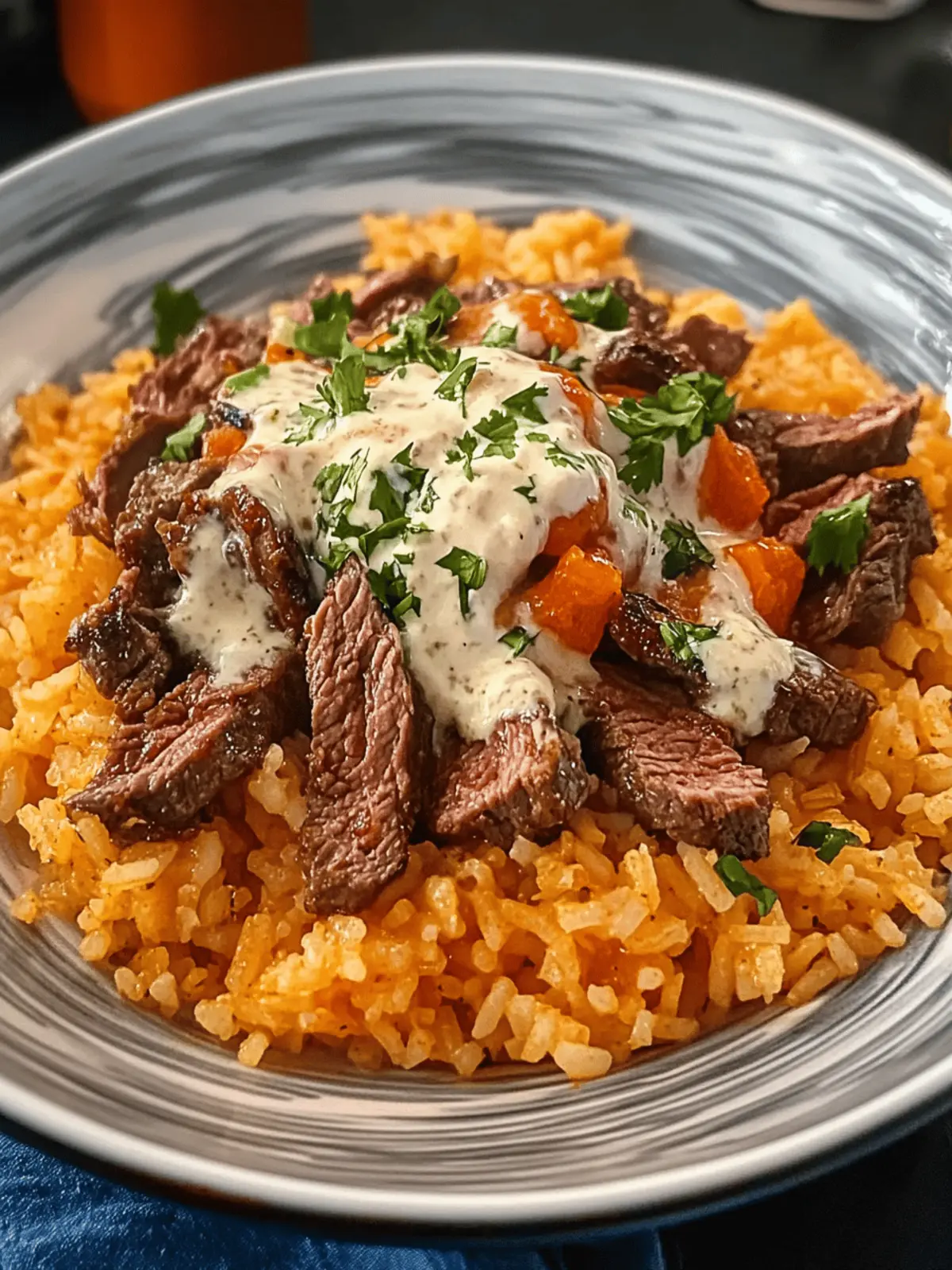 Steak Queso Rice