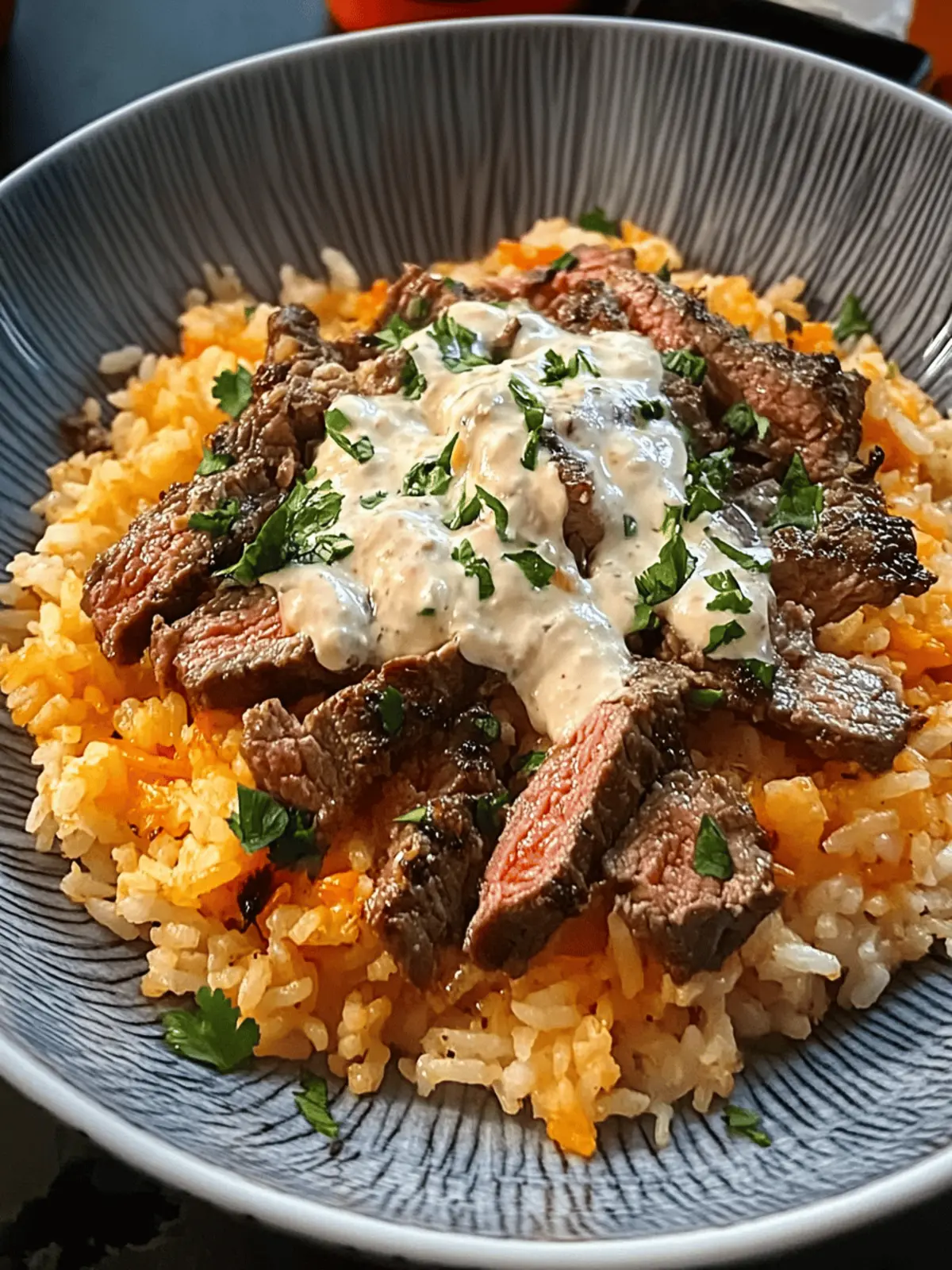 Steak Queso Rice