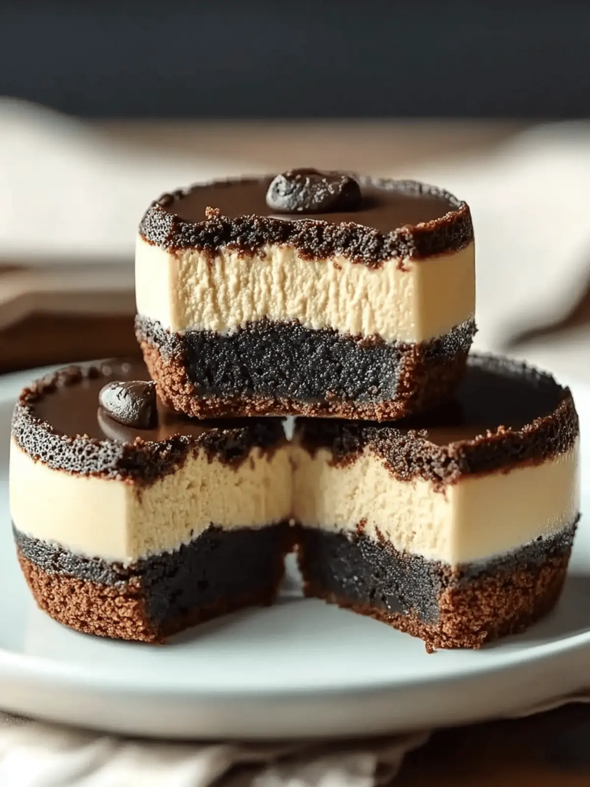 Brownie Bottom Mini Cheesecakes