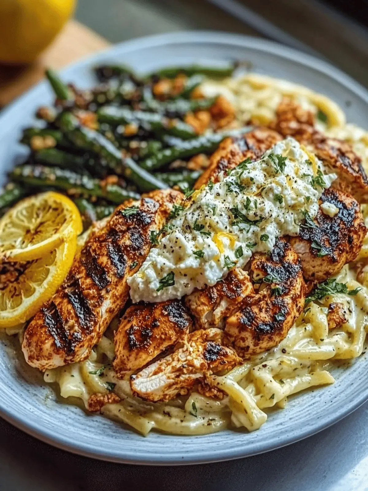Smoky Paprika Chicken Alfredo with Luscious Lemon Feta Whip