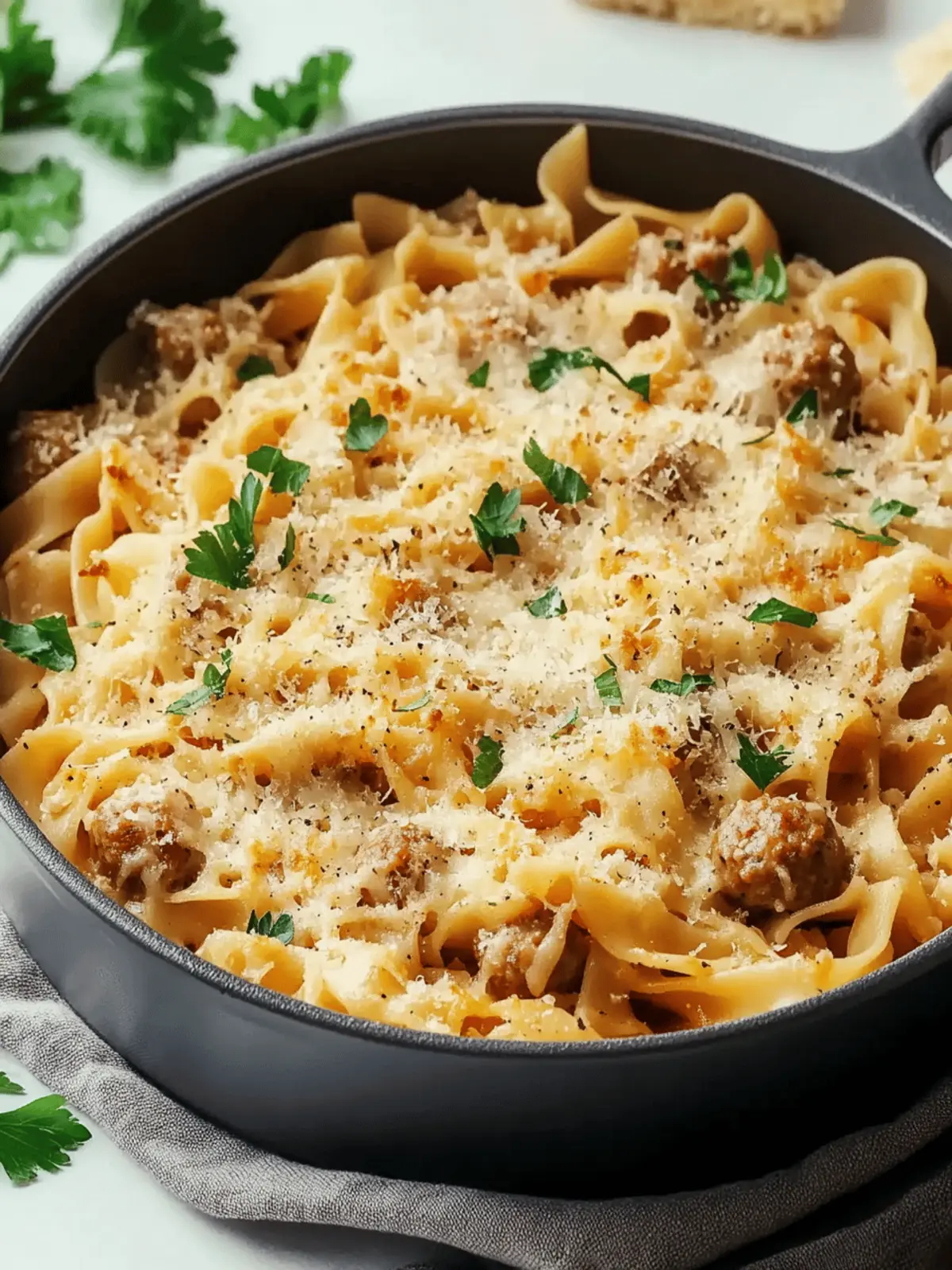 Delicious Pork Sausage Noodles