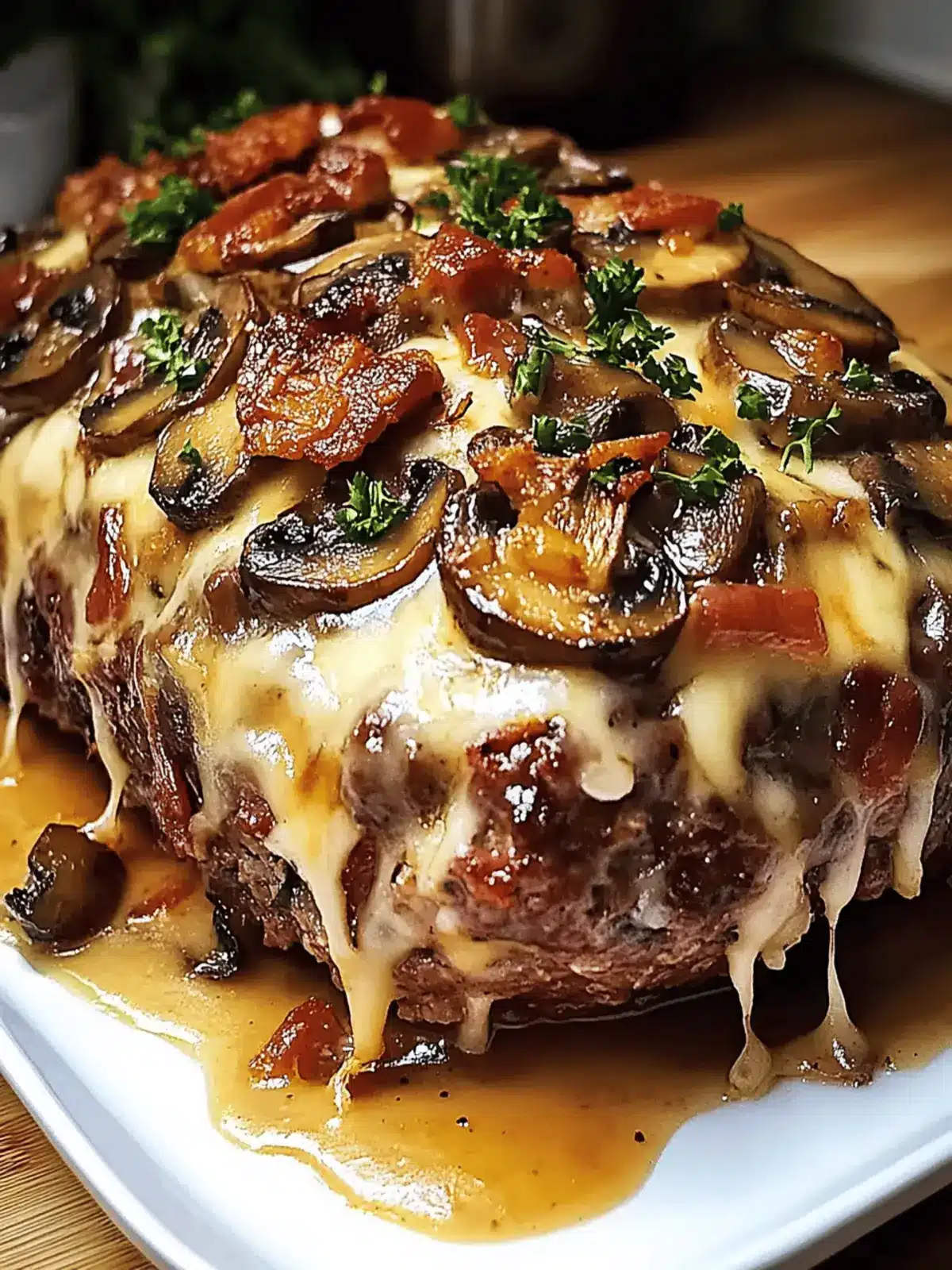 Mushroom Swiss Cheese Meatloaf