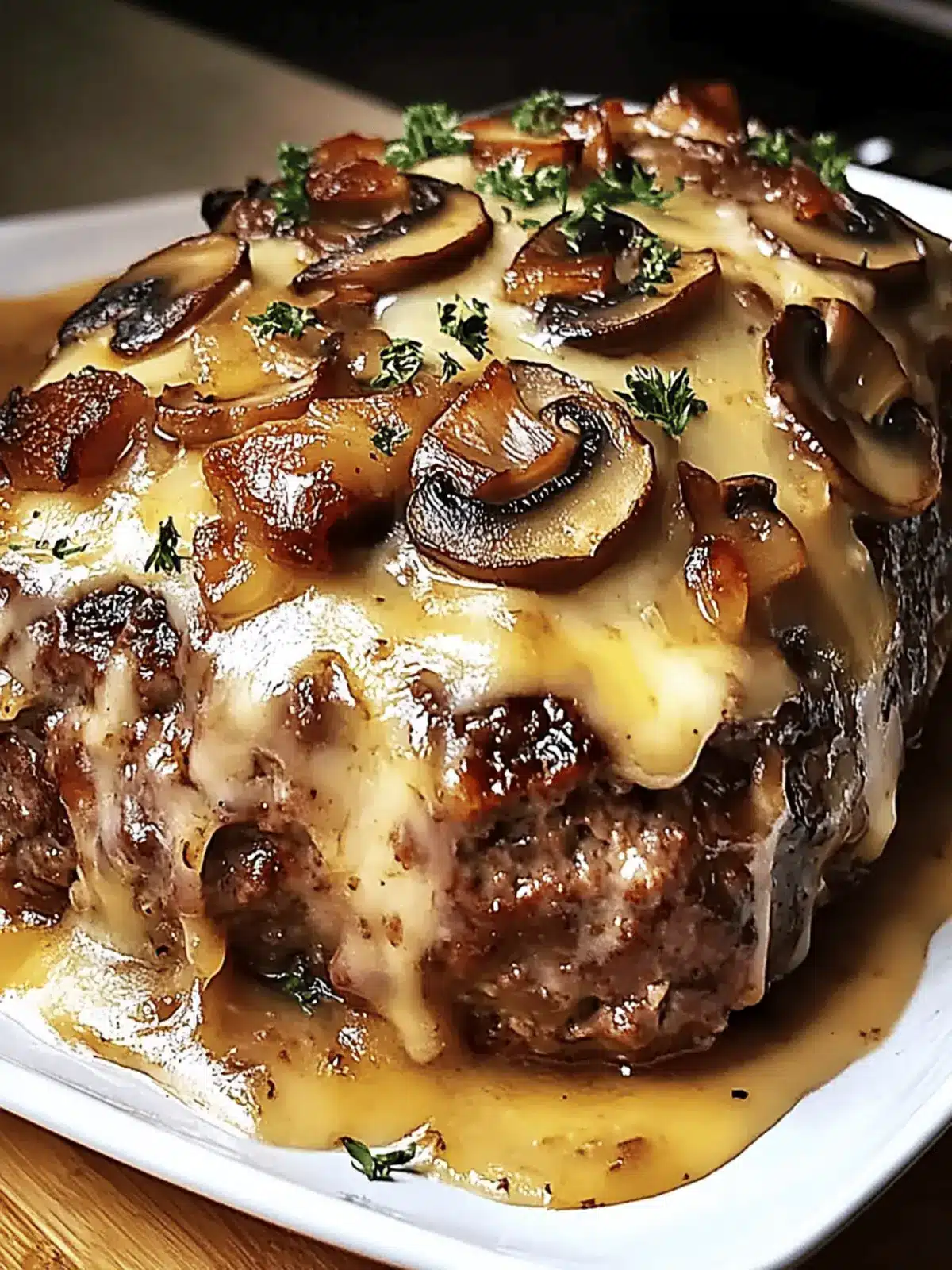 Mushroom Swiss Cheese Meatloaf